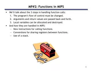 MP#2: Functions in MIPS