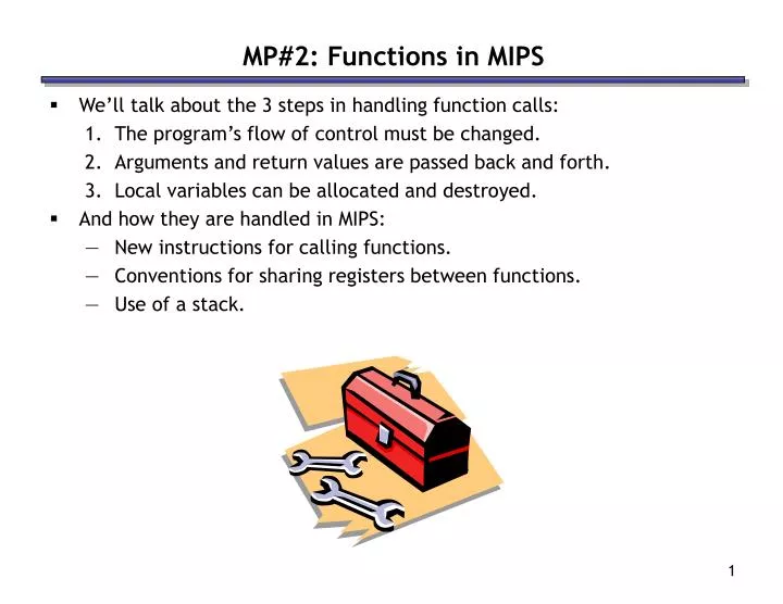 mp 2 functions in mips