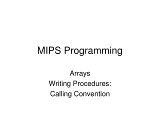 MIPS Programming