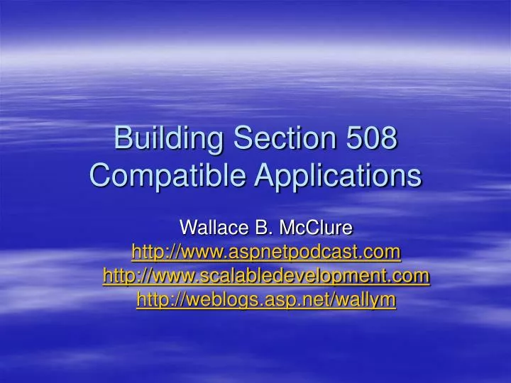 building section 508 compatible applications