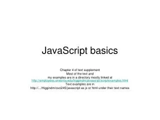 JavaScript basics