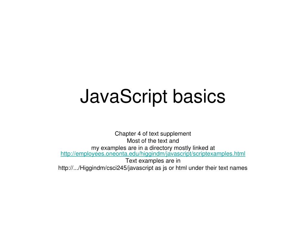 PPT - JavaScript basics PowerPoint Presentation, free download - ID:402764