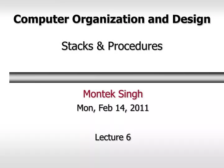 computer organization and design stacks procedures