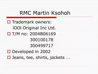 RMC Martin Ksohoh