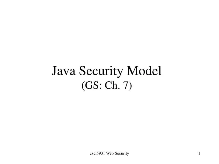 java security model gs ch 7