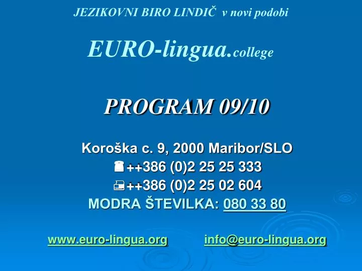 jezikovni biro lindi v novi podobi euro lingua college