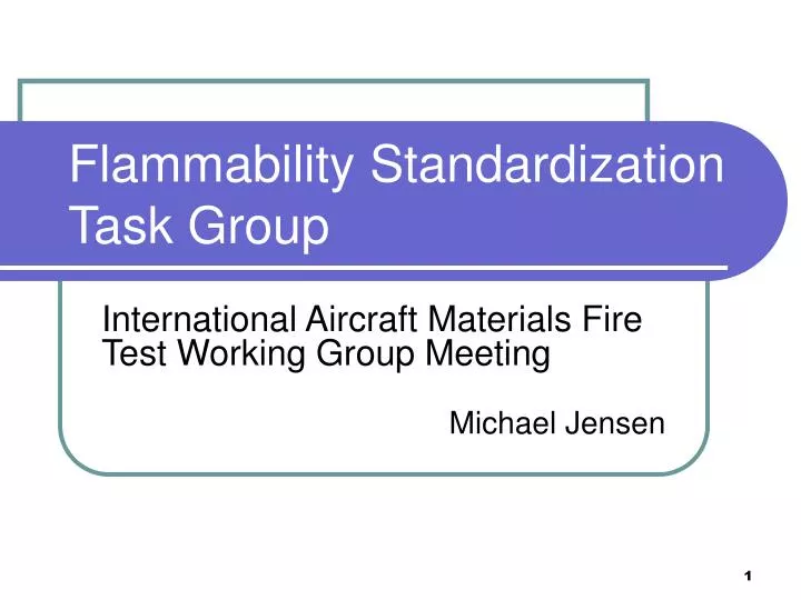 flammability standardization task group