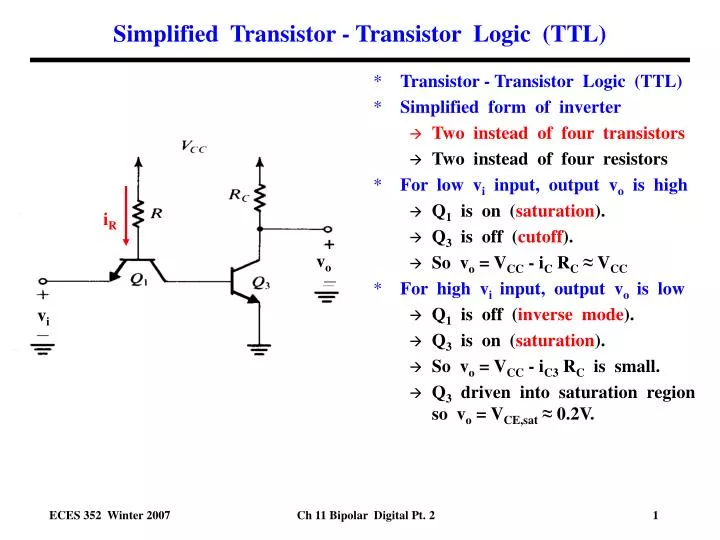 simplified transistor transistor logic ttl