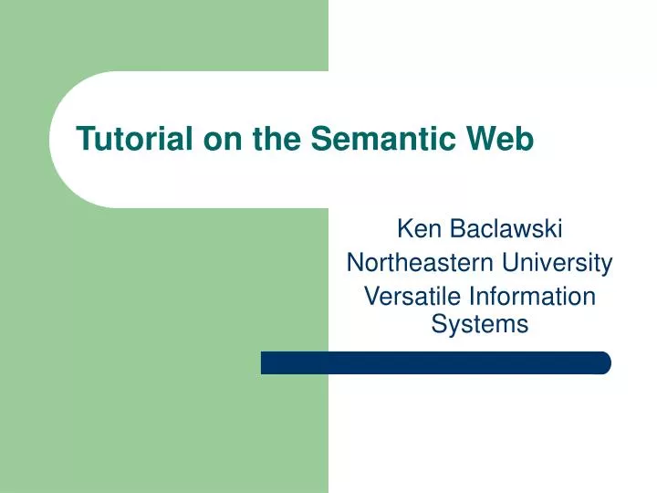 tutorial on the semantic web