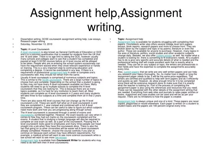 assignment help assignment writing