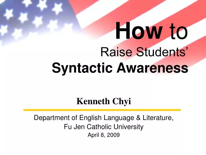 how to raise students syntactic awareness