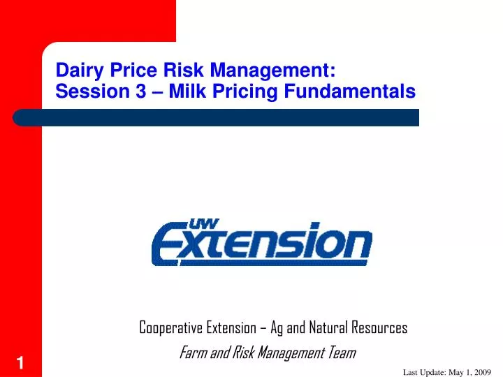 dairy price risk management session 3 milk pricing fundamentals