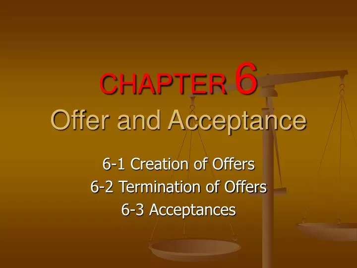 chapter 6 offer and acceptance