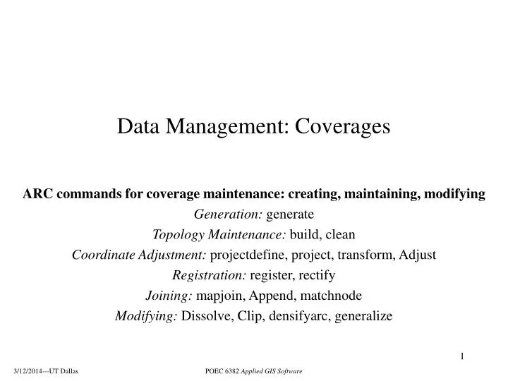 data management coverages