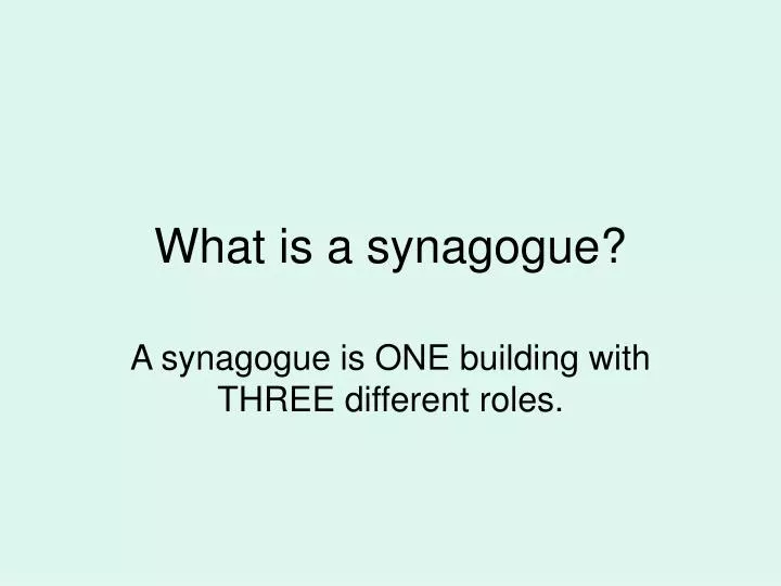 what is a synagogue