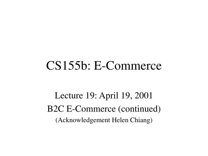 cs155b e commerce