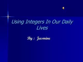 using integers in our daily lives