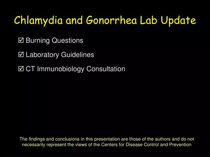 chlamydia and gonorrhea lab update