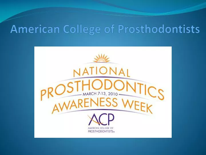 american college of prosthodontists