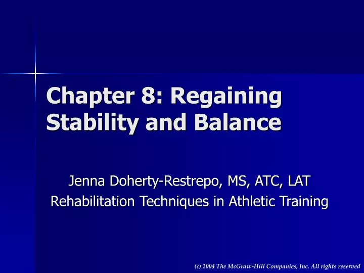 chapter 8 regaining stability and balance