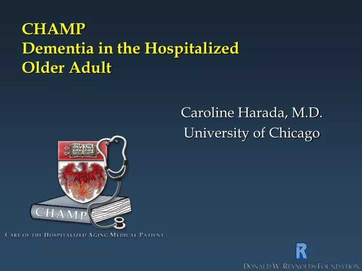 champ dementia in the hospitalized older adult
