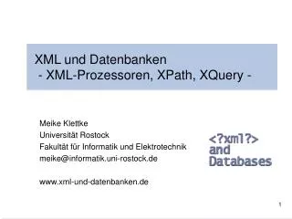 xml und datenbanken xml prozessoren xpath xquery