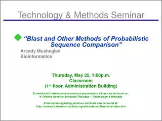 Technology &amp; Methods Seminar