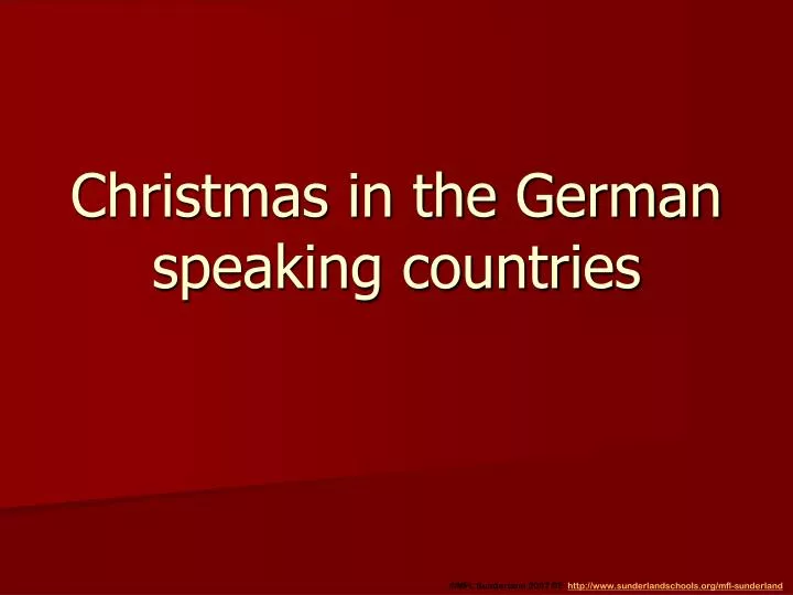 christmas in the german speaking countries