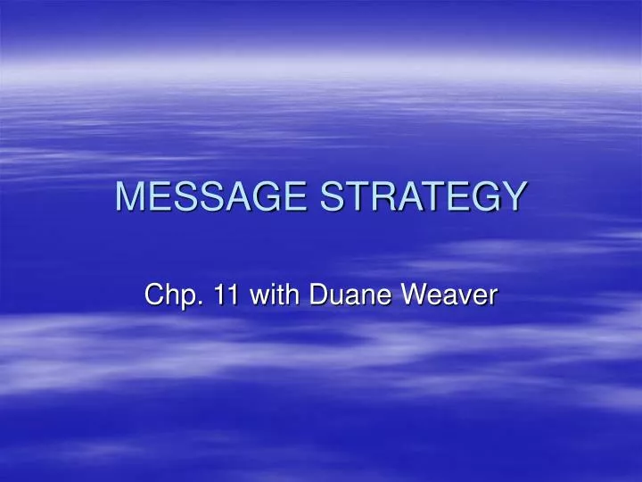 message strategy