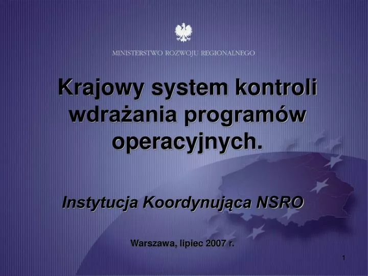 krajowy system kontroli wdra ania program w operacyjnych