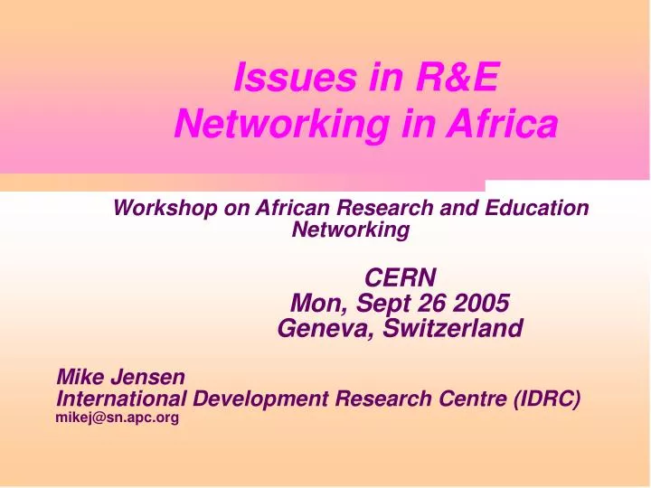 issues in r e networking in africa
