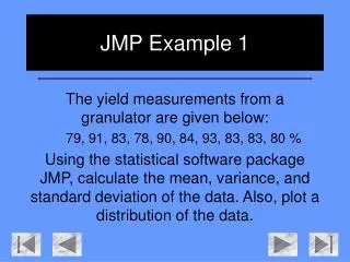 JMP Example 1
