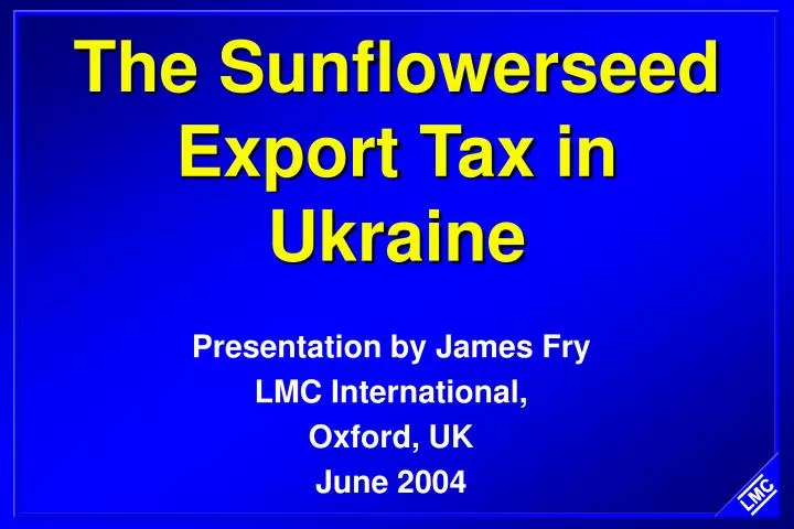 the sunflowerseed export tax in ukraine