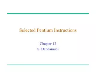 Selected Pentium Instructions