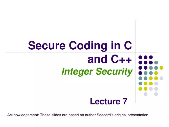 secure coding in c and c integer security