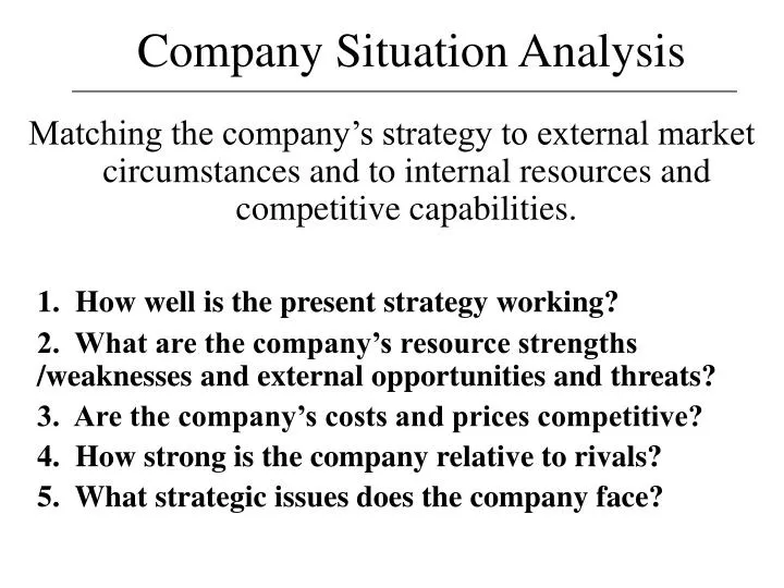 company situation analysis