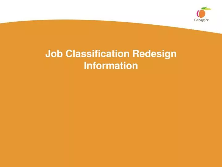 job classification redesign information