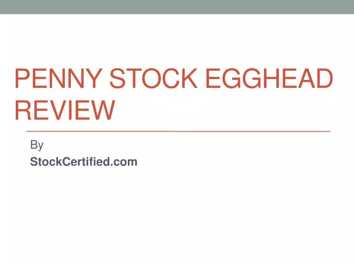 penny stock egghead review