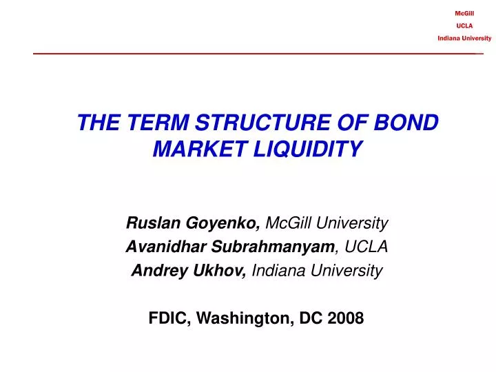 the term structure of bond market liquidity