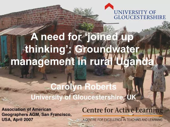 a need for joined up thinking groundwater management in rural uganda