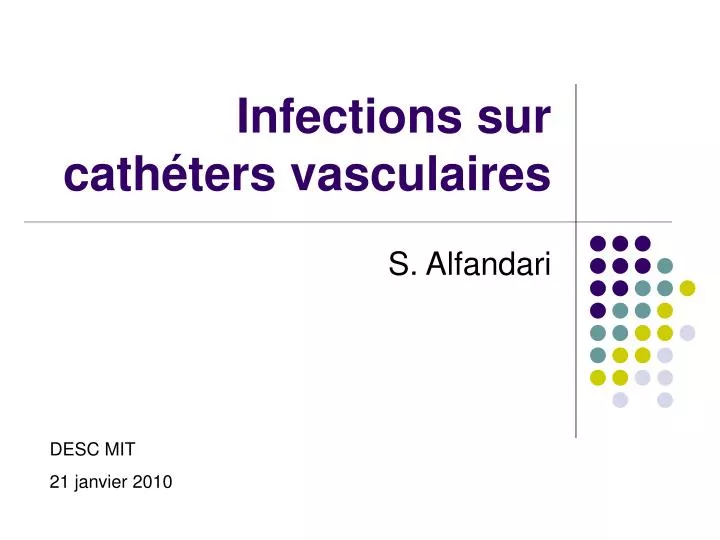 infections sur cath ters vasculaires