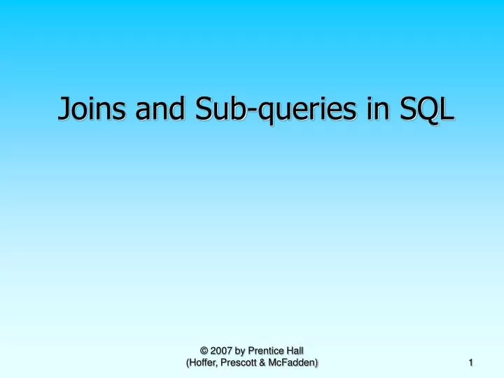 joins and sub queries in sql