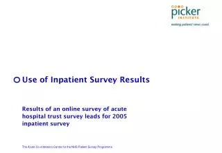Use of Inpatient Survey Results