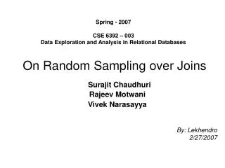 On Random Sampling over Joins