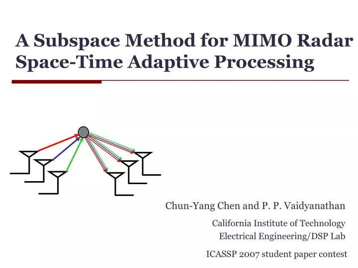 a subspace method for mimo radar space time adaptive processing