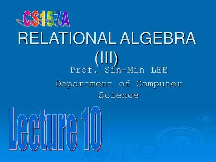 relational algebra iii