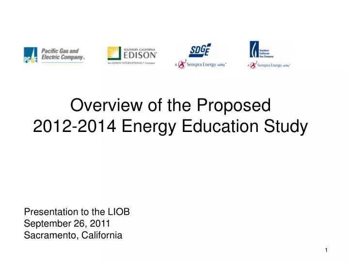 overview of the proposed 2012 2014 energy education study