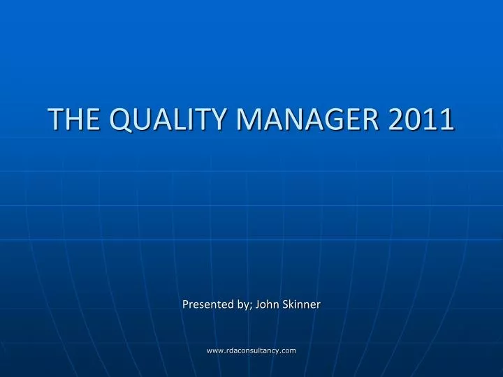 the quality manager 2011