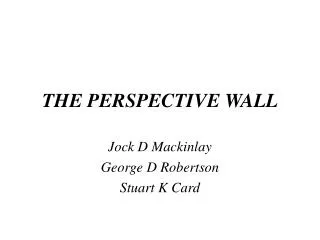 THE PERSPECTIVE WALL