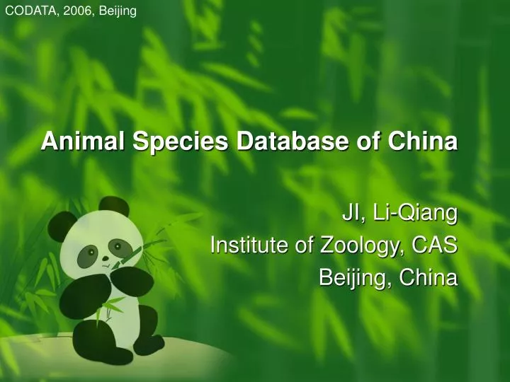 animal species database of china